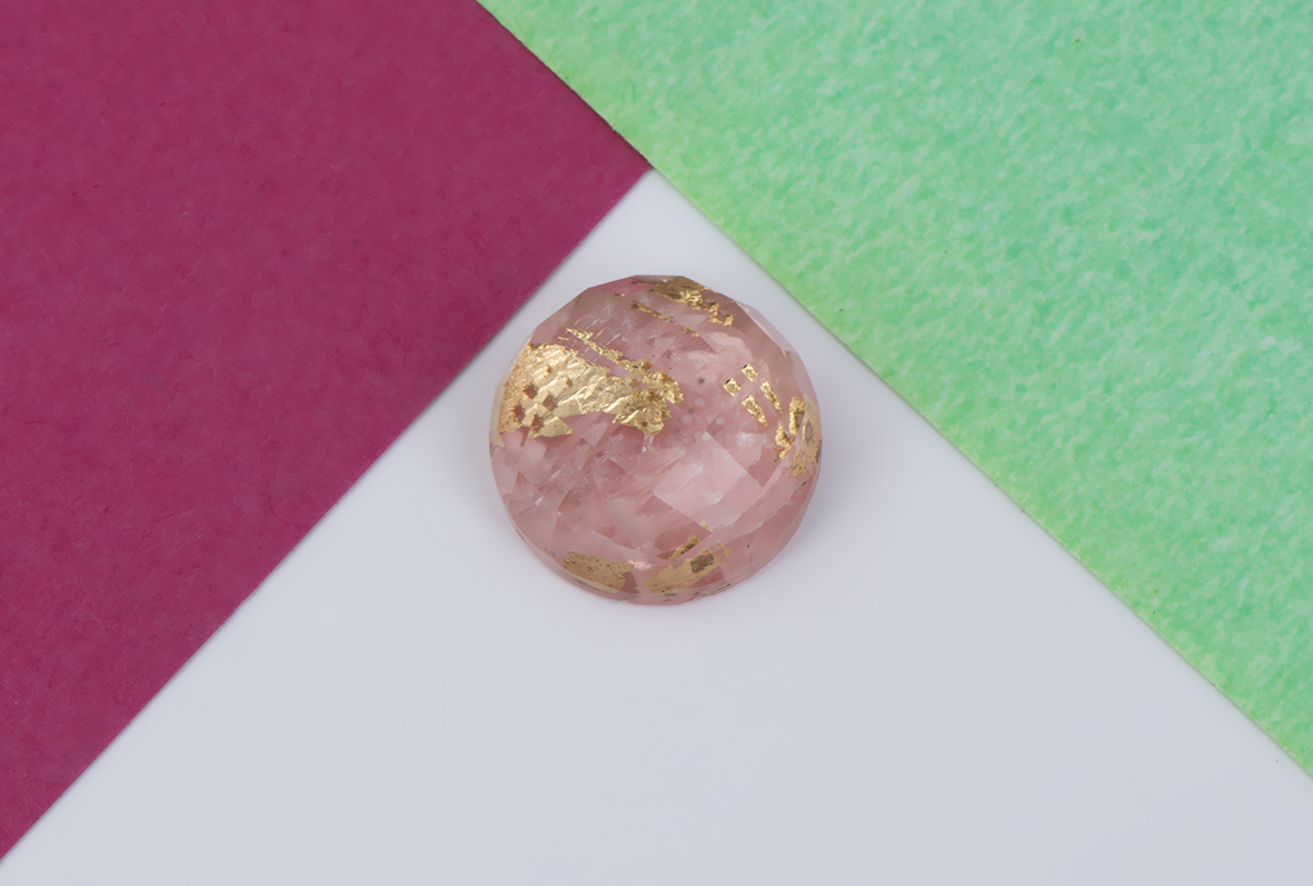 quartz doublet  Gold Foil RHODOCROSIDE